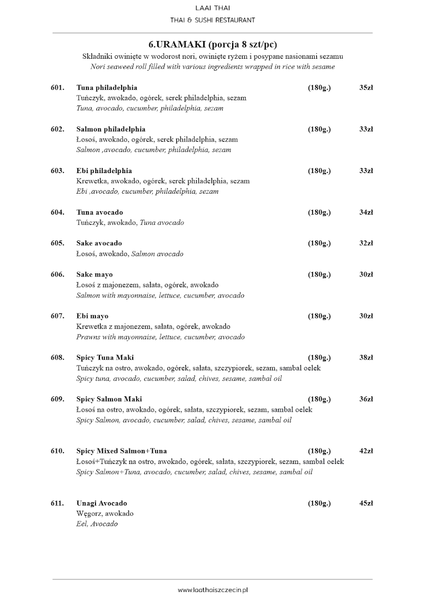 Menu Laai Thai Thai&sushi Restaurant-7
